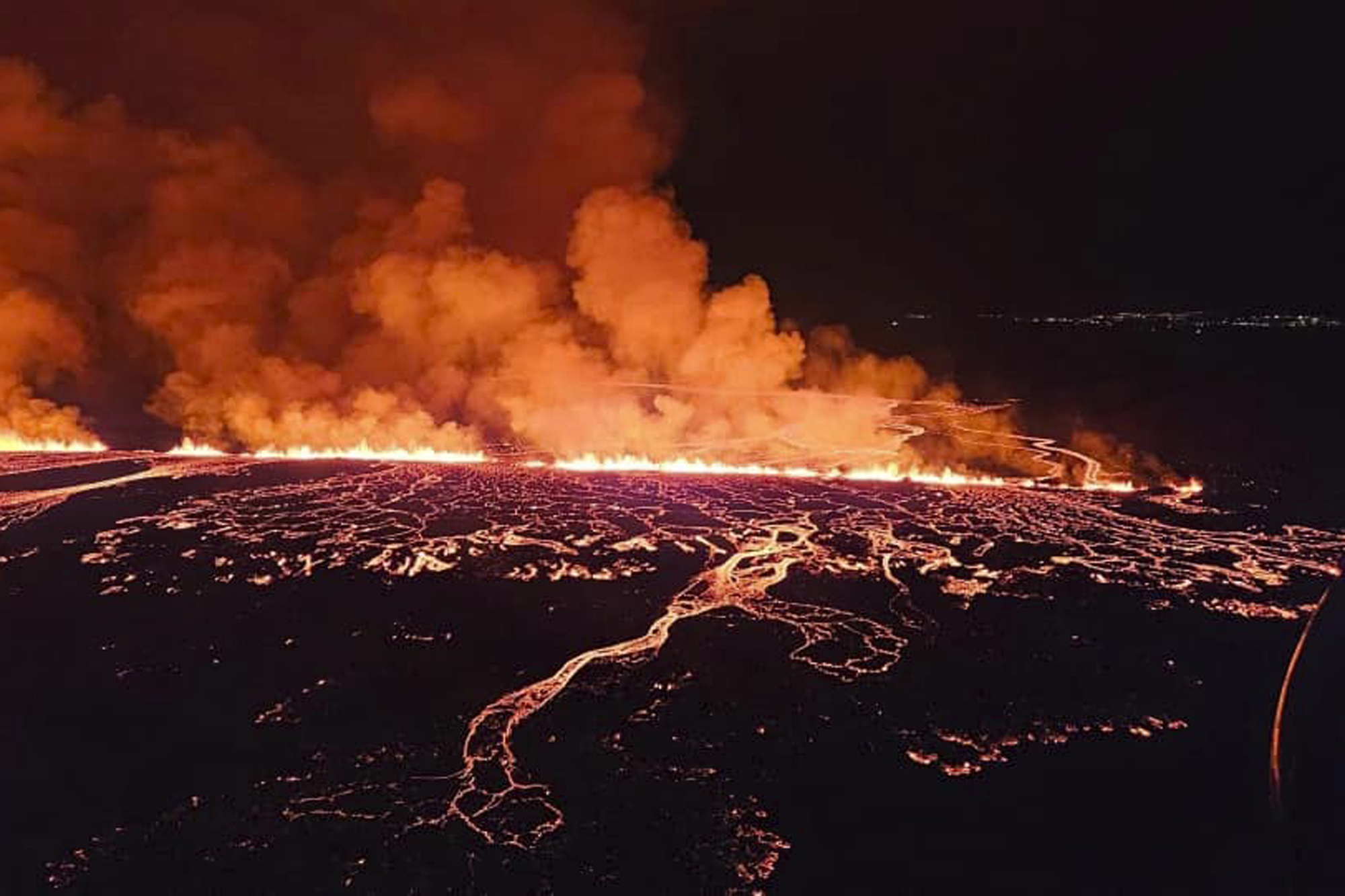 Volcano erupts in Iceland  Iceland  Grindavik  Lava