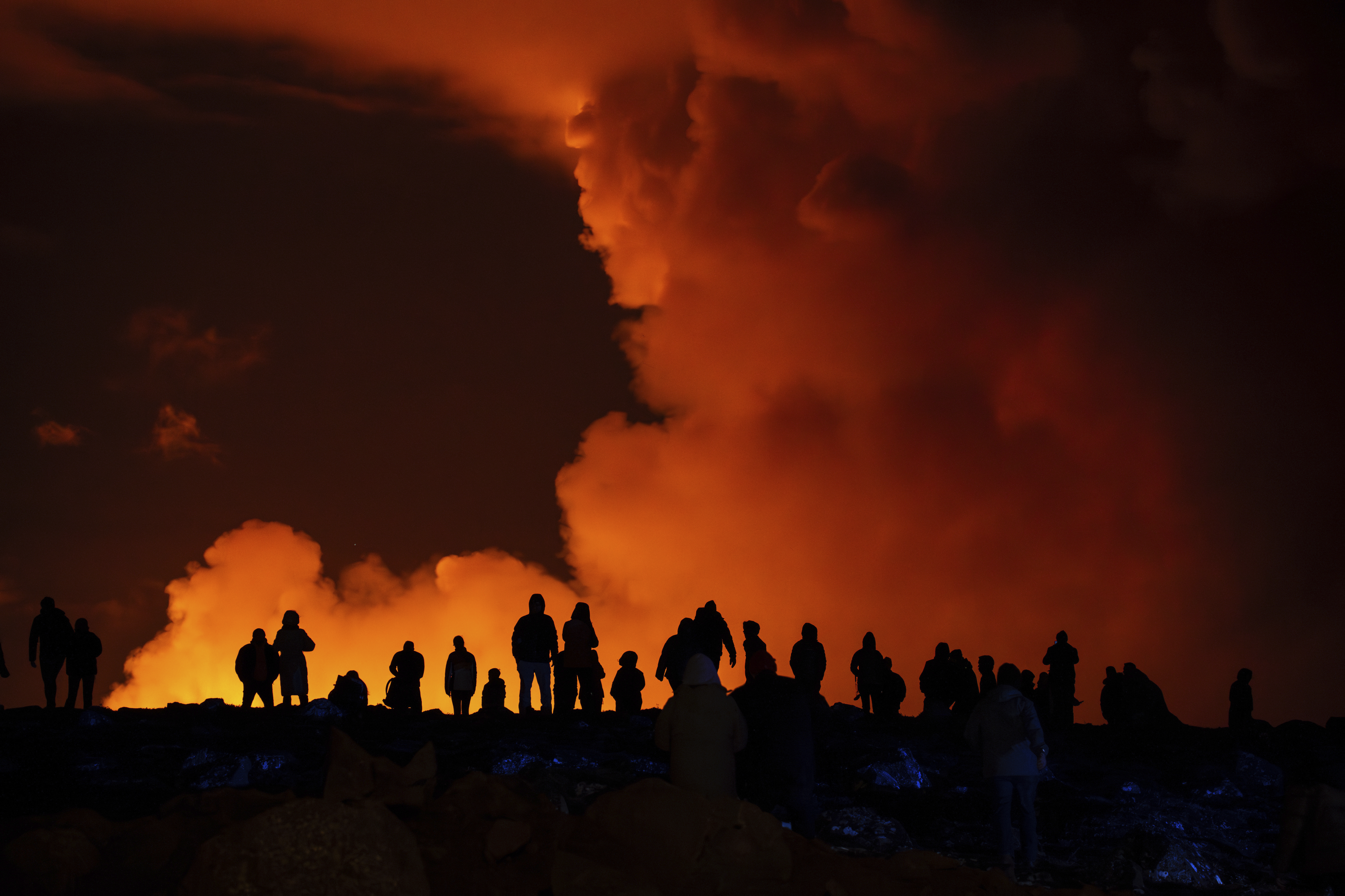 Volcano erupts in Iceland  Iceland  Grindavik  Lava