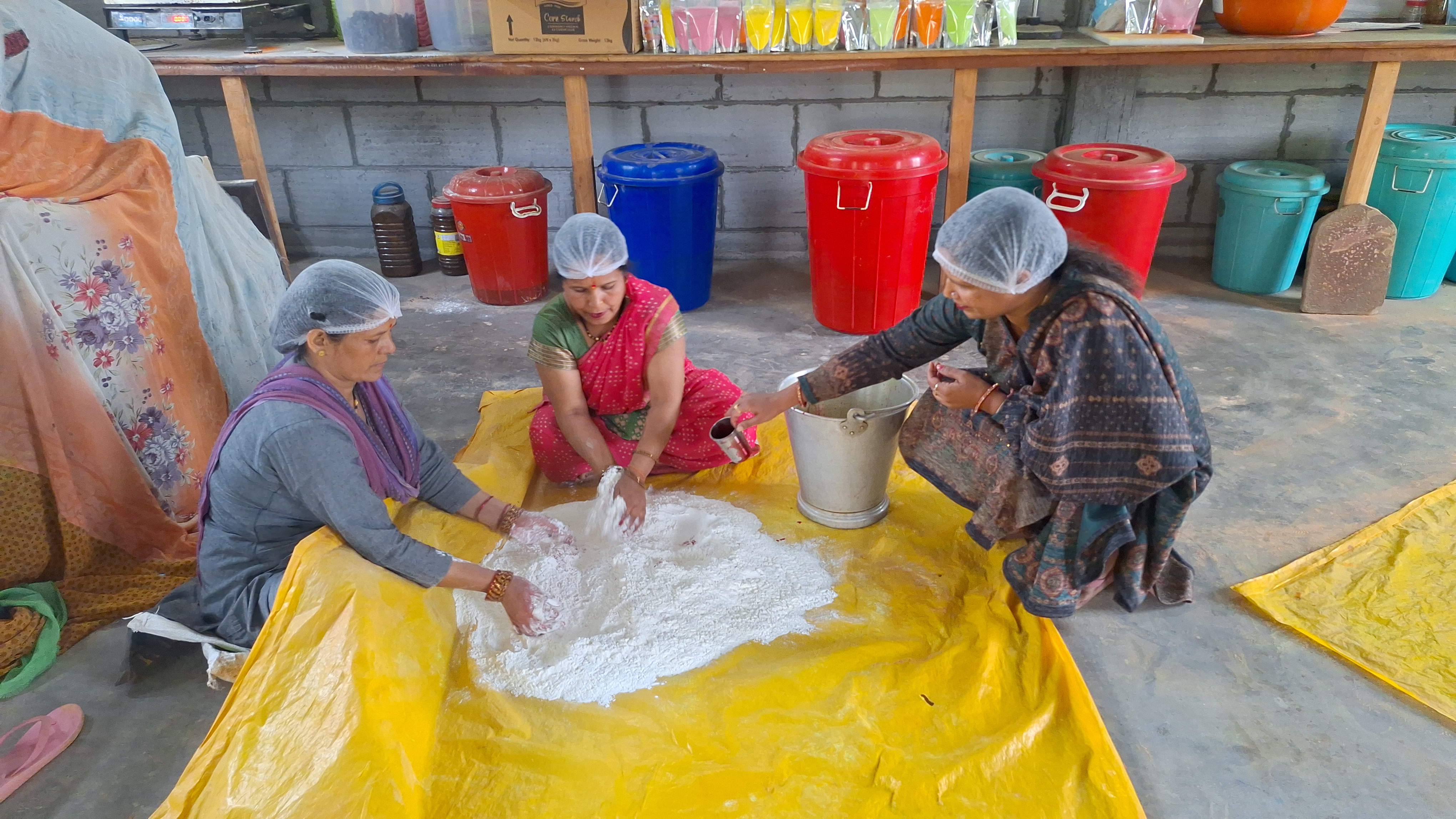 Herbal color production for Holi