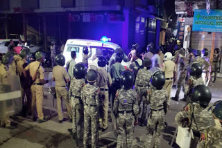Police disperse an agitating crowd as communal tension prevailed Chitnis park area following the VHP-Bajrang Dal protest, in Nagpur, Monday, March 17, 2025.