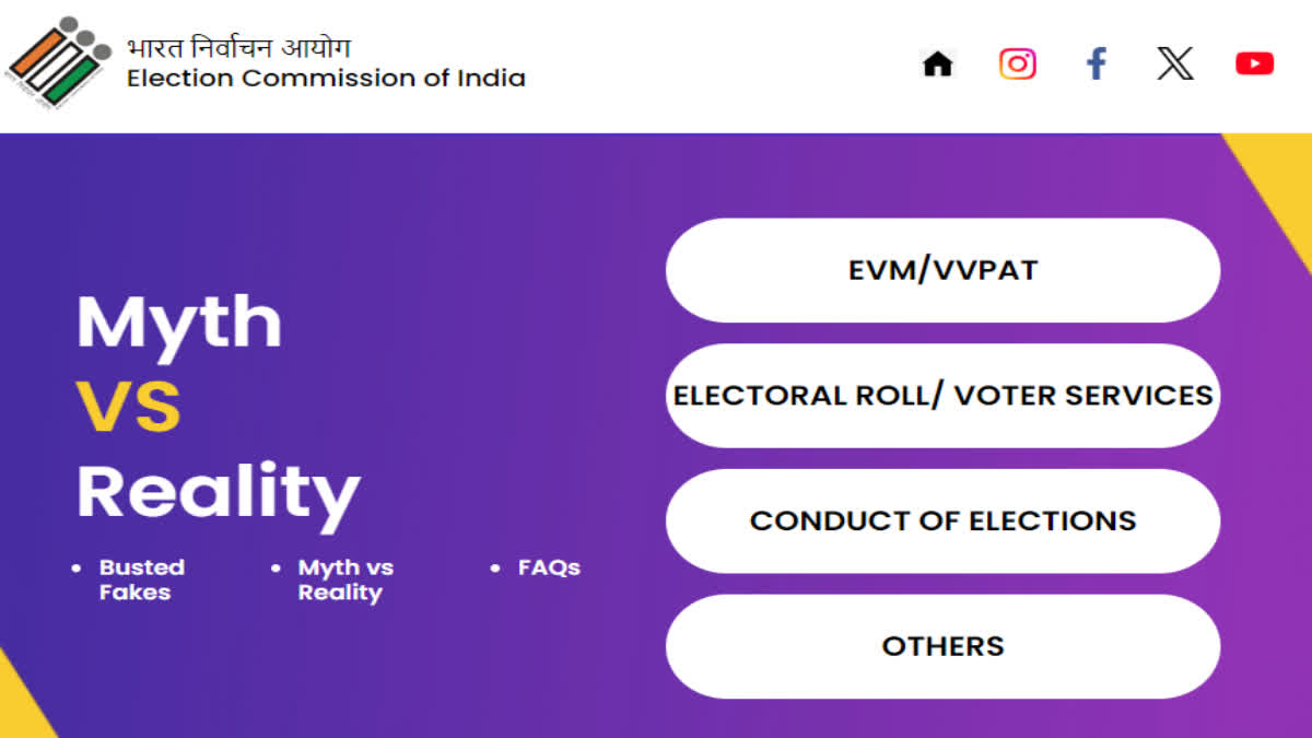 MYTH VS REALITY WEBSITE BY EC  WEBSITE BY ELECTION COMMISSION  മിത്ത് വേഴ്‌സസ് റിയാലിറ്റി  LOK SABHA ELECTION 2024