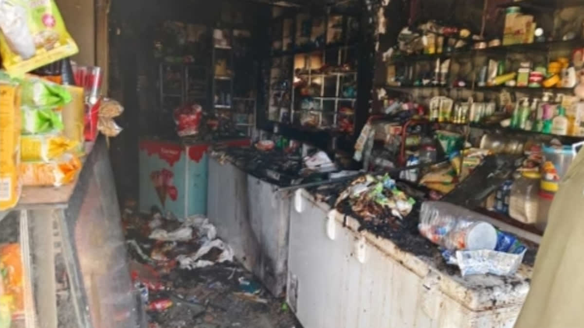 massive fire broke out due to short circuit in a shop in Bundi, the fire was brought under control in five hours.