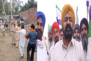 clash between farmers and bjp supporters in amritsar,suppotrs pelted stones at the farmers when they protested against the BJP leaders