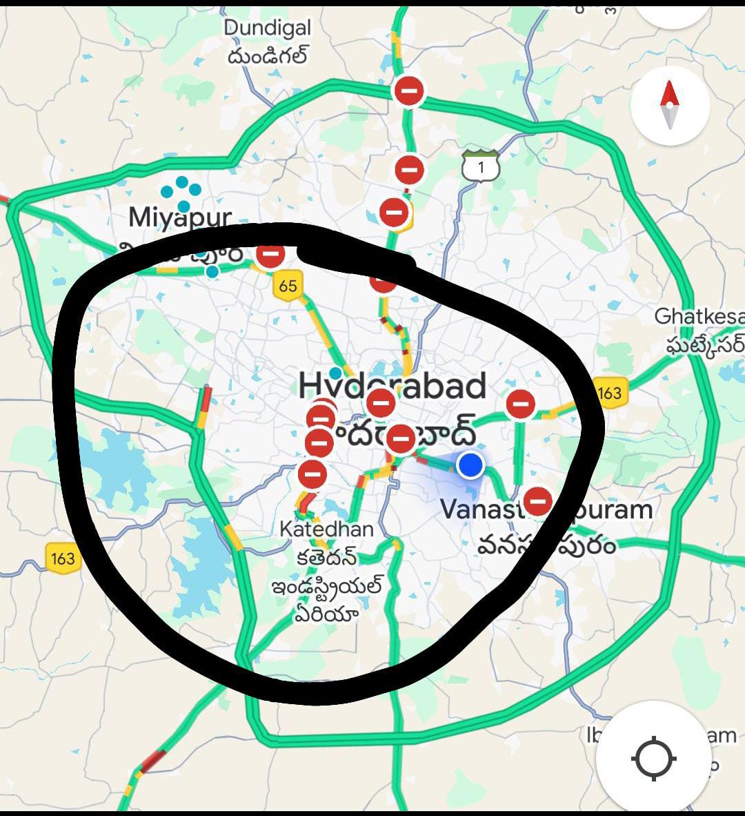 हैदराबाद में भारी बारिश...