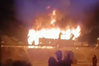 Fire in Bus in Haryana