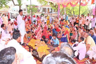 Rajasthan's leader of opposition Tikaram Julie held an election rally in Haryana.