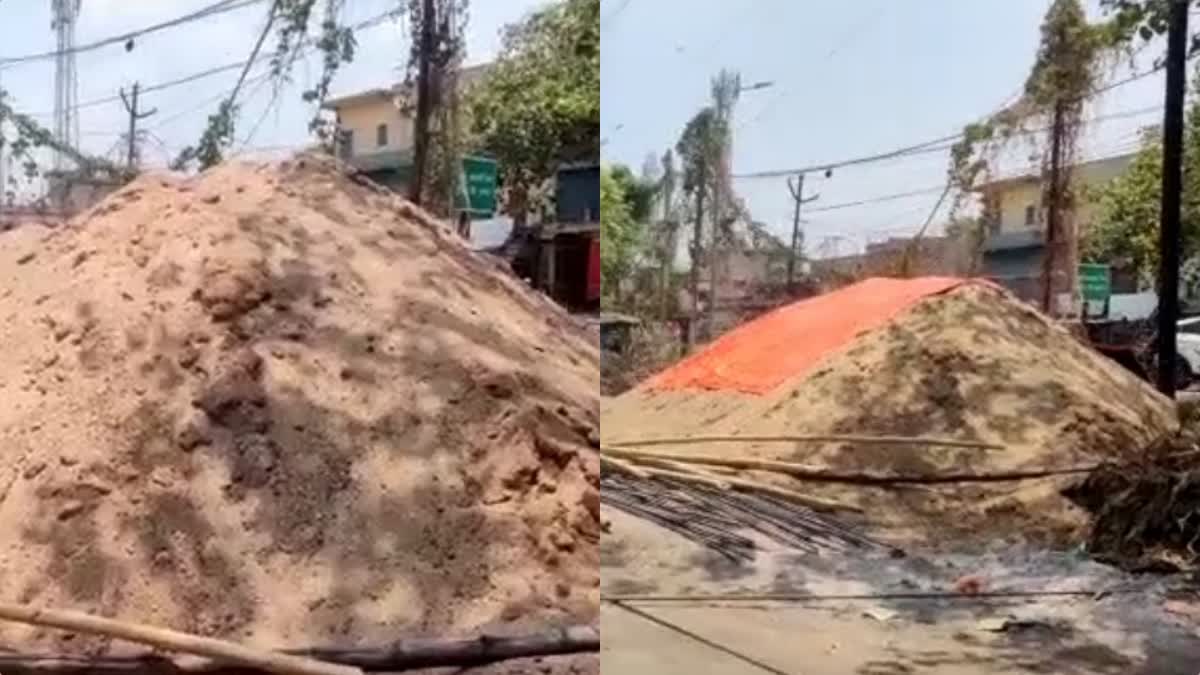 Illegal sand used in police station