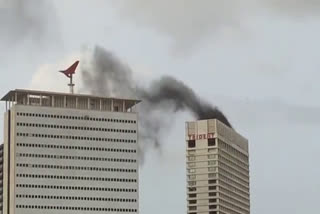 A Massive Fire Broke out in the Trident Hotel At Mumbai  Fire Broke out in hotel  Trident Hotel At Mumbai  fire accident  ഹോട്ടലിൽ തീപിടിത്തം  തീപിടിത്തം  ട്രിഡന്‍റ് ഹോട്ടൽ