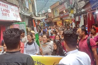 Protest of JBT trainees in Shimla