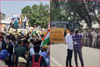 clerical staff protest in karnal