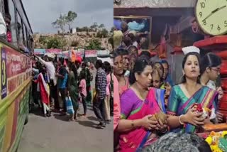 women-devotees-are-flocking-to-temple-due-to-free-bus-scheme-in-belgavi