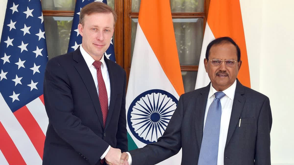 US NSA Jake Sullivan and his Indian counterpart Ajit Doval.