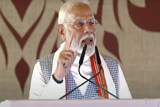 Prime Minister Narendra Modi addresses Kisan Samman Sammelan in Varanasi, Tuesday, June 18, 2024.