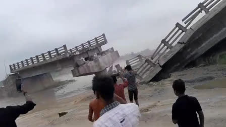 Strong current in Bakra river swept away bridge at Bihar's Araria.