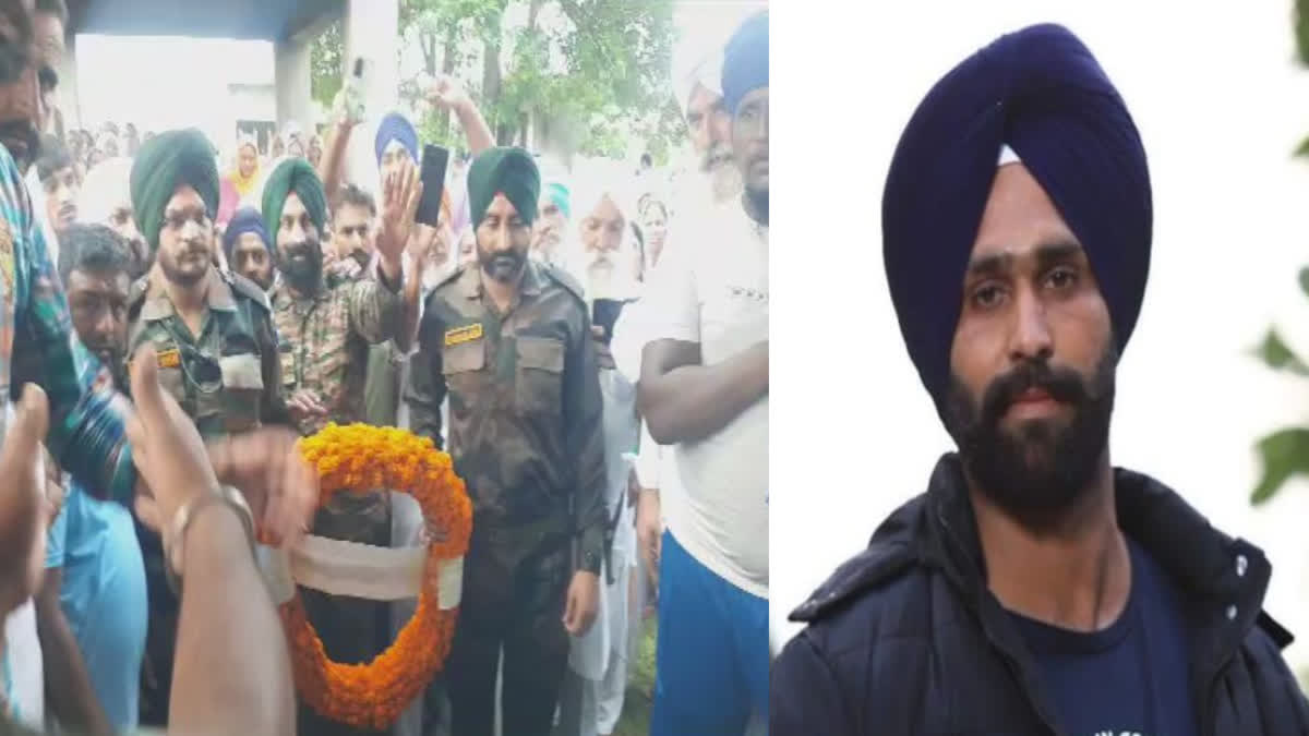 The funeral of the martyred army jawan of Tarn Taran district