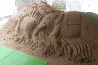 Sand sculpture in Monsoon Tourism Festival at Chikhaldara Amravati Maharashtra