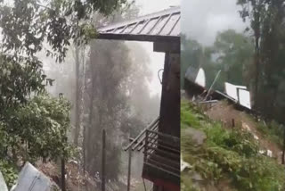 A hotel and a restaurant have been completely destroyed due to debris and boulders falling from the hill in Kedarghati of Rudraprayag.