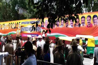 Grand alliance meeting venue was plastered with posters of national leaders
