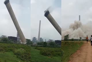 Chimney of power plant demolished