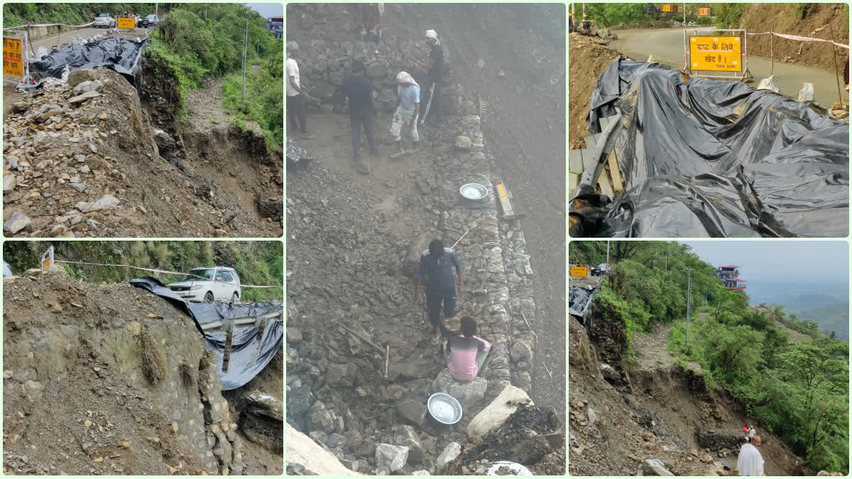 Landslide on Mussoorie Dehradun main road