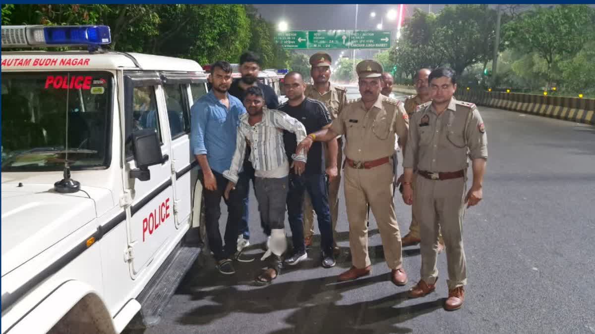 शातिर लूटेरा पुलिस मुठभेड़ में गिरफ्तार