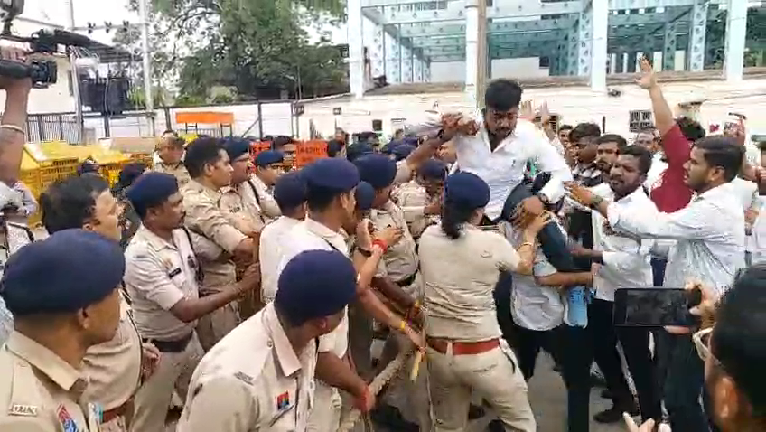 Uproar after arrest of Chaitanya Baghel