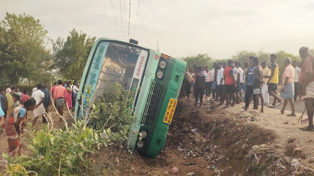 Govt bus overturned accident