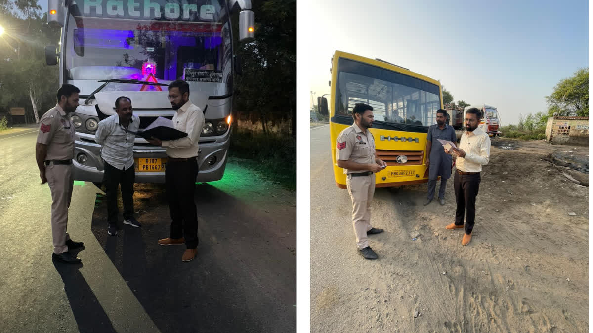 Inspection of school and commercial buses in Barnala
