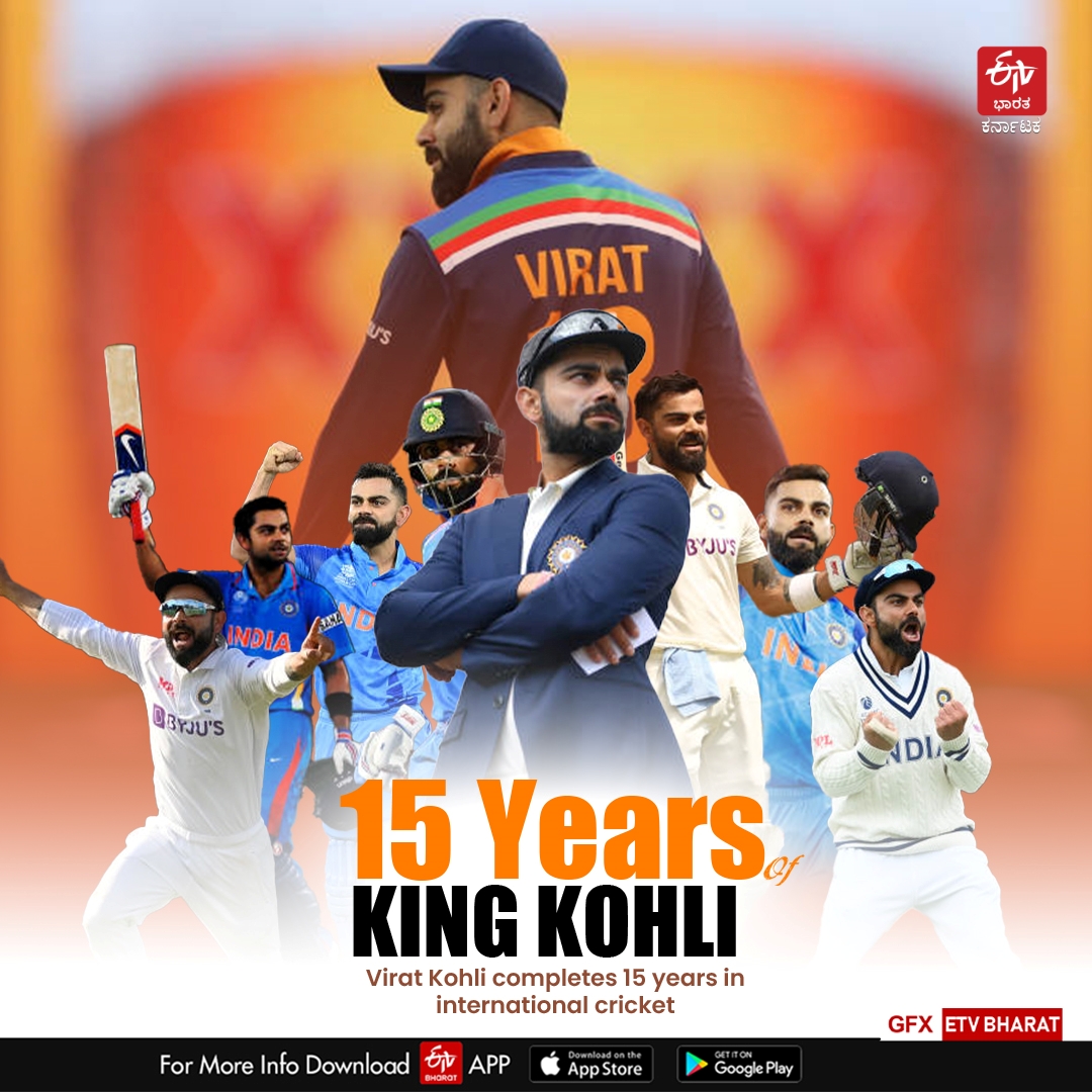 Virat Kohli completes 15 years in international cricket