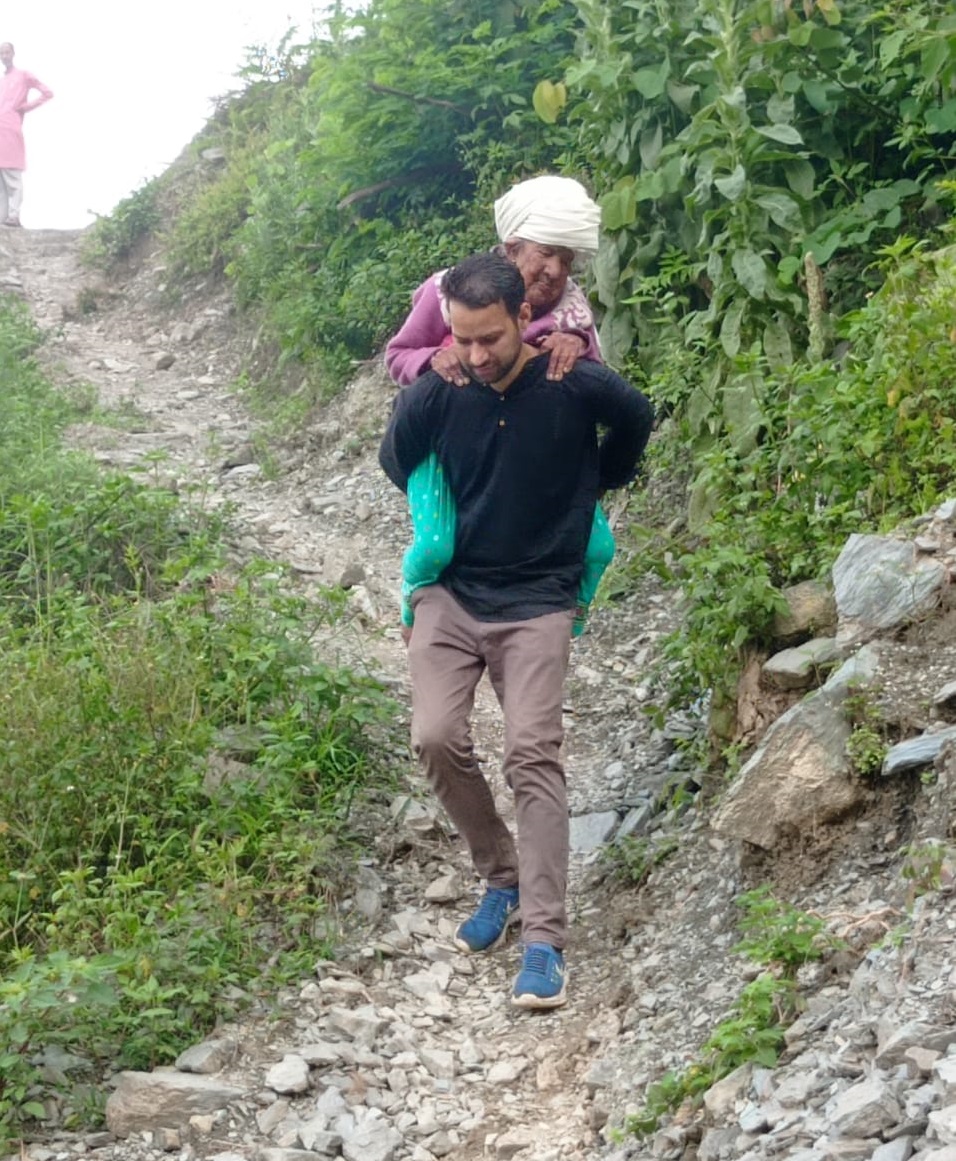 Villagers Carrying Sick People on Their Backs