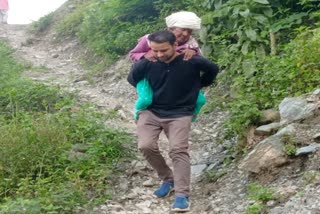 Villagers Carrying Sick People on Their Backs