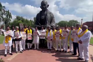 TDP MPs and Ex MPs Protest at Parliament