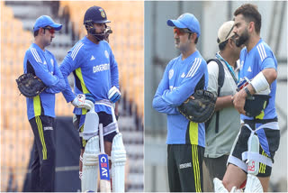 Team India head Coach Gautam Gambhir With rohit and kohli