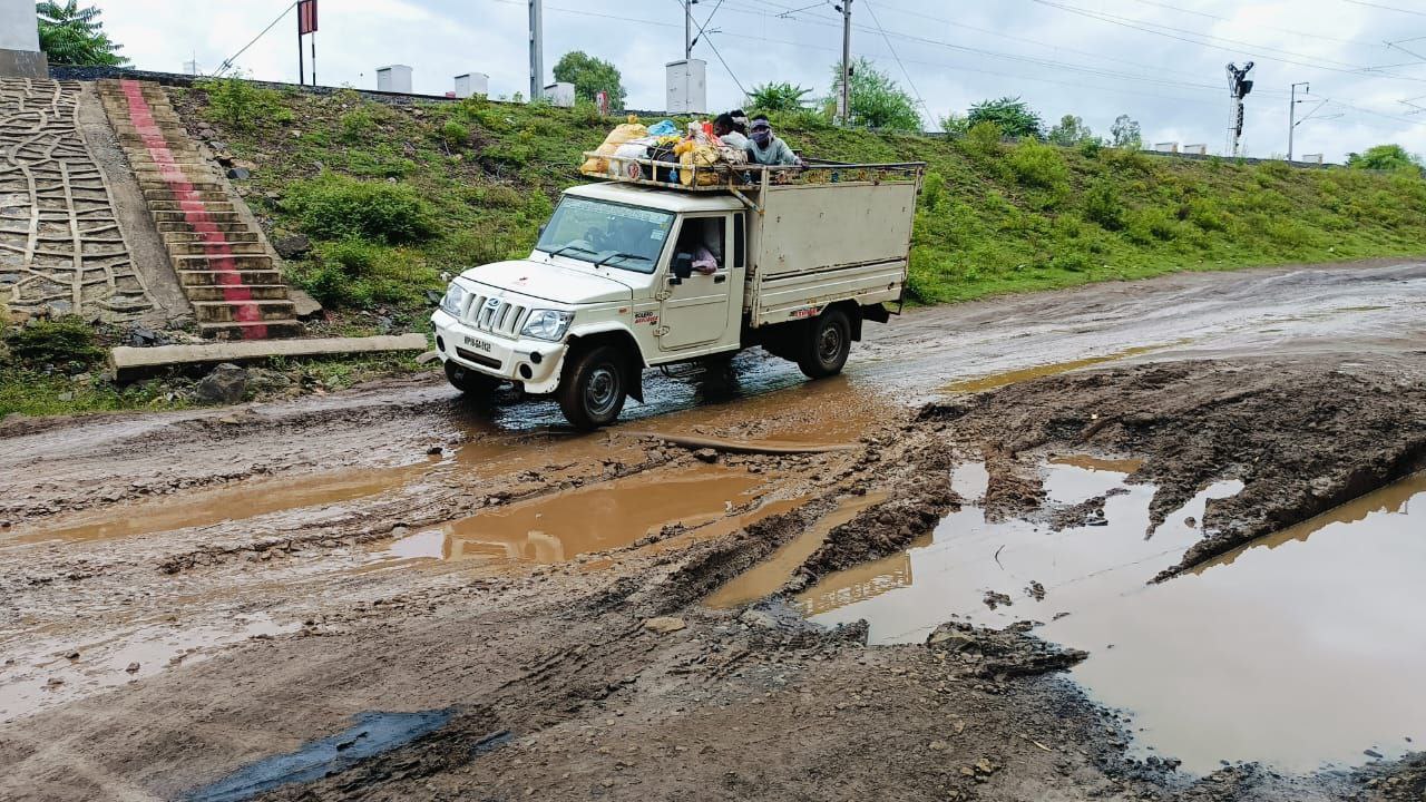 Plenty of potholes on road