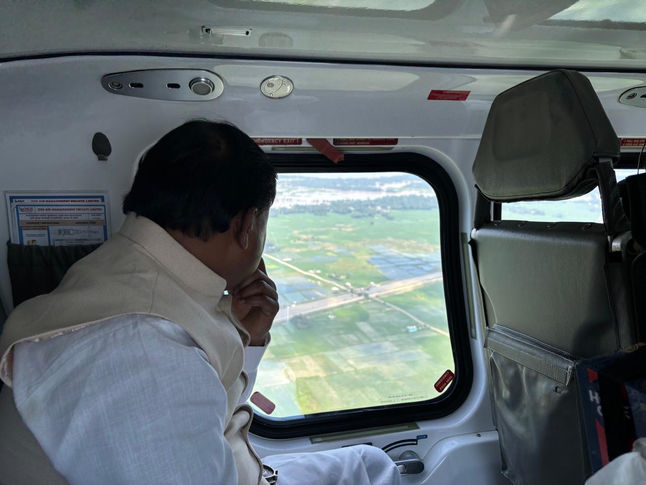 CM Conducts Aerial Survey Of Flood Hit Balasore