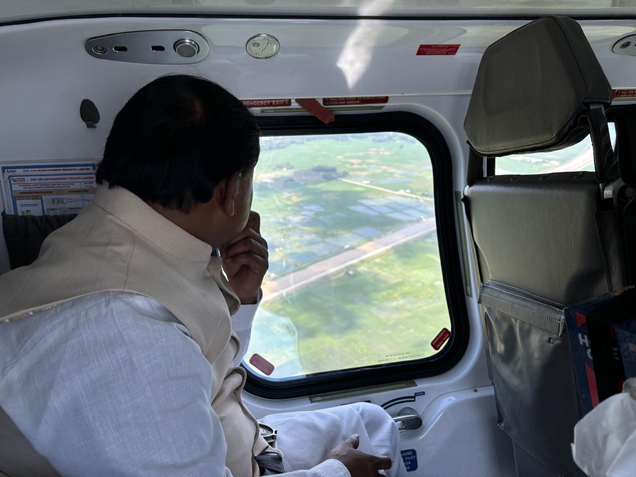 CM Conducts Aerial Survey Of Flood Hit Balasore