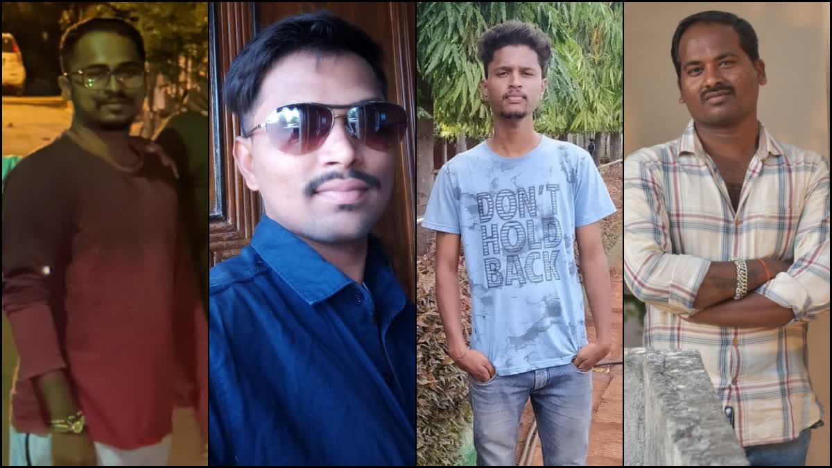 Four friends killed by Lorry  Four friends killed by Lorry in Vijayapura  Vijayapura Road accident  ವಿಜಯಪುರ ನಗರದ ಹೊರ ಭಾಗದಲ್ಲಿ ಭೀಕರ ಅಪಘಾತ  ಸ್ಥಳದಲ್ಲೇ ನಾಲ್ವರು ಯುವಕರು ಮೃತ  ಭೀಕರ ರಸ್ತೆ ಅಪಘಾತ  ಪೊಲೀಸರು ಸ್ಥಳಕ್ಕೆ ದೌಡಾಯಿಸಿ ಪರಿಶೀಲನೆ  ರಾಷ್ಟ್ರೀಯ ಹೆದ್ದಾರಿ 50ರಲ್ಲಿನ ಟೋಲ್​ಗೇಟ್ ಹತ್ತಿರ  ರಾಷ್ಟ್ರೀಯ ಹೆದ್ದಾರಿ 50ರಲ್ಲಿನ ಟೋಲ್​ಗೇಟ್ ಹತ್ತಿರ  ಜವರಾಯನ ರೂಪದಲ್ಲಿ ಬಂದ ಲಾರಿ  ಜವರಾಯನ ರೂಪದಲ್ಲಿ ಬಂದ ಲಾರಿ  ಭೀಕರ ರಸ್ತೆ ಅಪಘಾತದಲ್ಲಿ ನಾಲ್ವರು ಸ್ನೇಹಿತರು ಮೃತ  ಕುಳಿತಿದ್ದ ನಾಲ್ವರು ಸ್ನೇಹಿತರು ಮೇಲೆ ಹರಿದ ಲಾರಿ