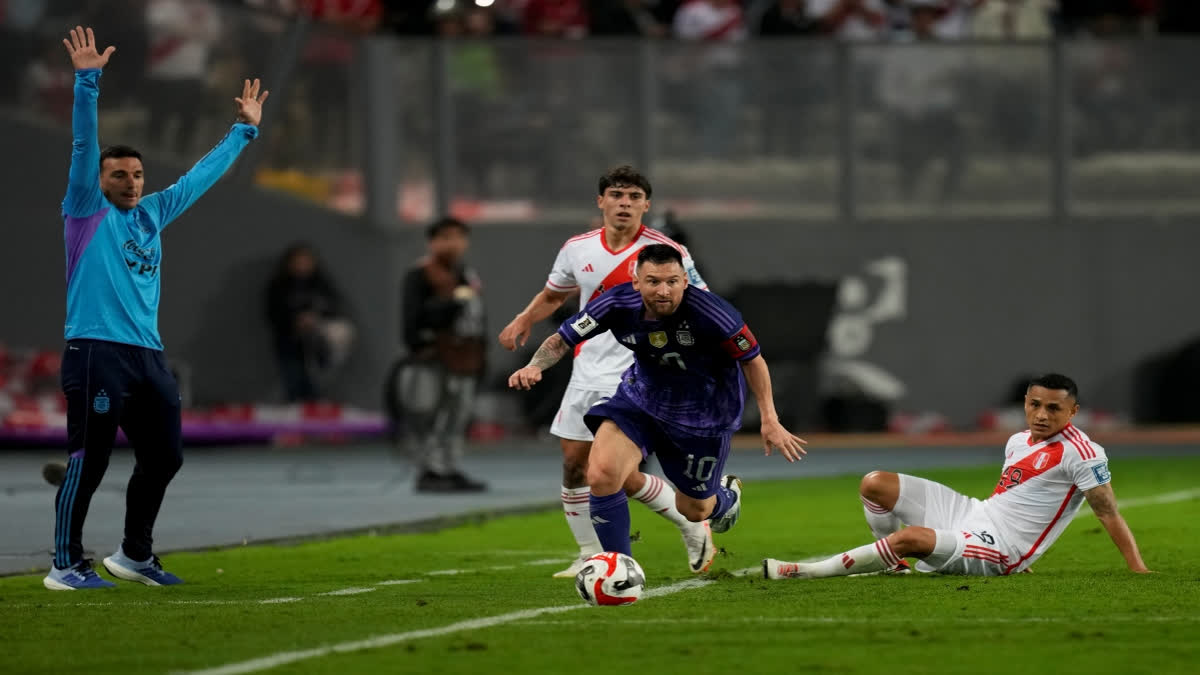 Lionel Messi strikes twice in Argentina's 2-0 victory over Peru in 2026 World Cup qualifiying match