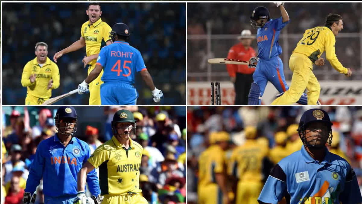 WORLD CUP 2023 HISTORY OF INDIA VS AUSTRALIA ODI WORLD CUP KNOCKOUT MATCHES