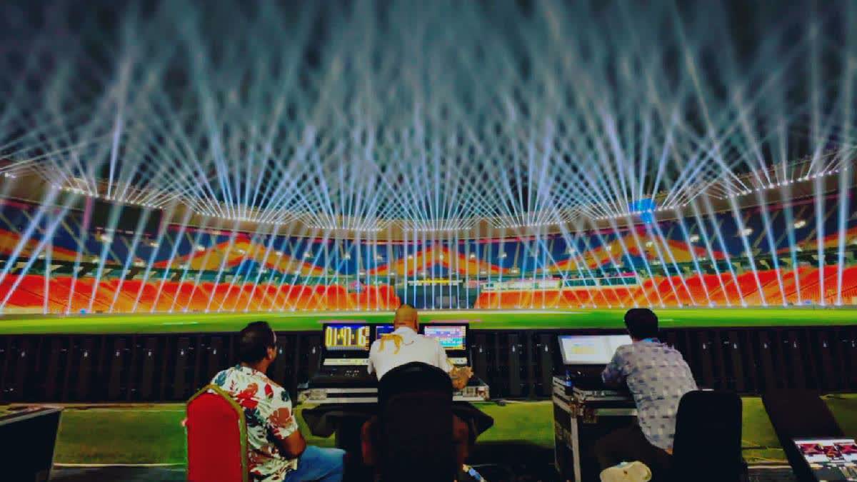 Mesmerising light and laser show by Kolhapur youths at the Narendra Modi Stadium on grand finale tomorrow