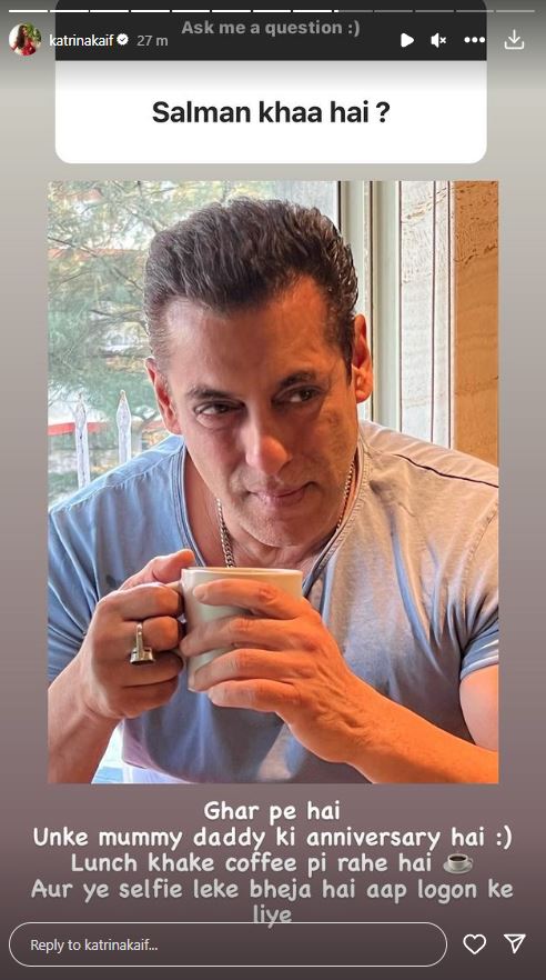 Katrina Kaif shared this picture of Salman Khan having a leisure time at his home