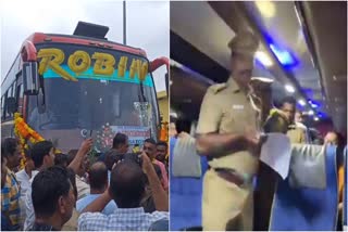 Robin bus  റോബിന്‍ ബസ്  മോട്ടോര്‍ വാഹനവകുപ്പ്  റോബിന്‍ ബസ് മോട്ടോര്‍ വാഹനവകുപ്പ് തടഞ്ഞു  റോബിന്‍ ബസിന് സ്വീകരണം  ബസ് തടഞ്ഞ മോട്ടോര്‍ വാഹനവകുപ്പിനെതിരെ പ്രതിഷേധം  Department of Motor Vehicles  Robin Bus stopped by Motor Vehicle Department ​ Robin Bus celebration