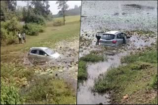 Car crashes into lake near rippanapete