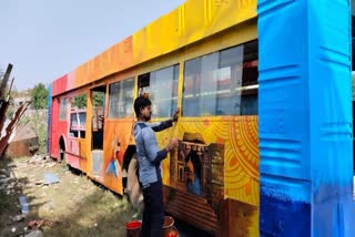 BHOPAL BUS STOPS MADE FROM BUSES