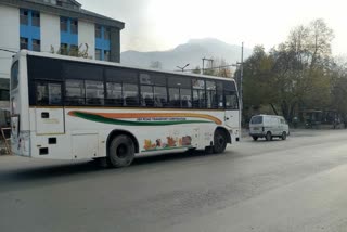 SRTC Bus plying on a road in Kashmir