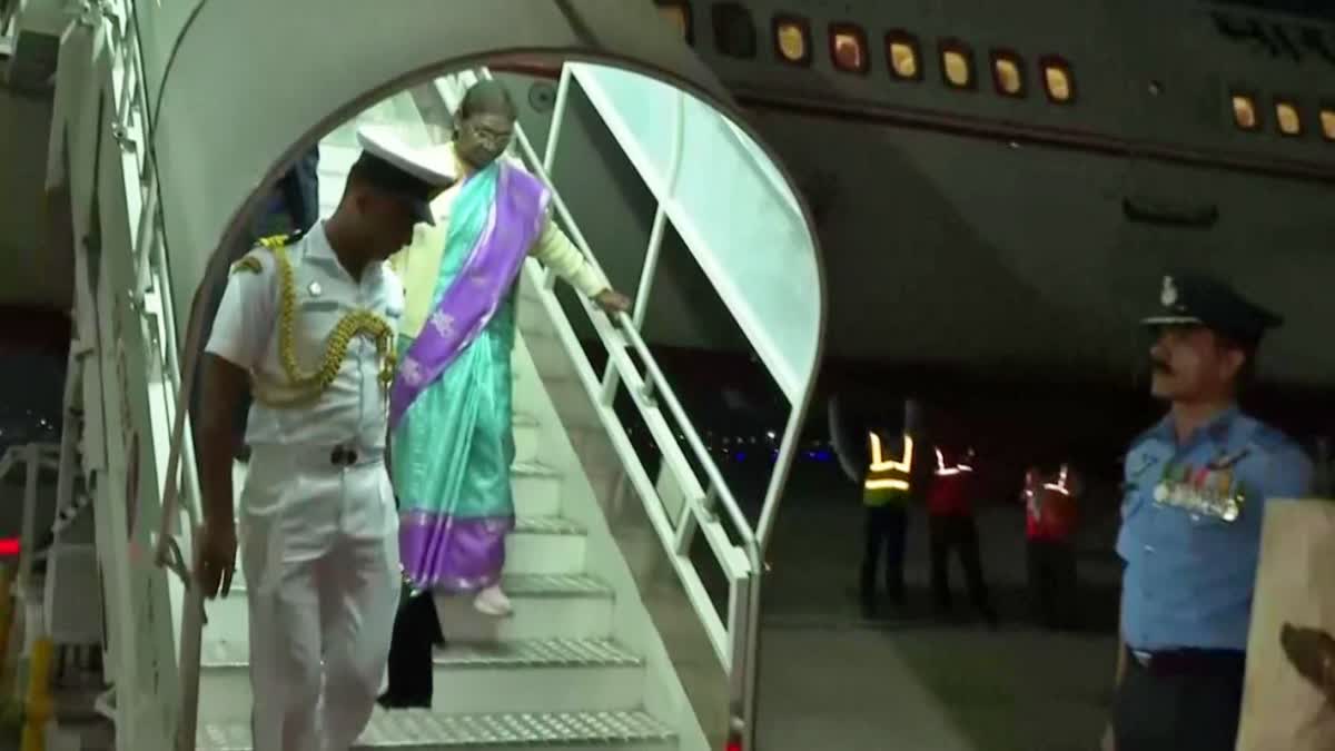 President Murmu arrives in Hyderabad