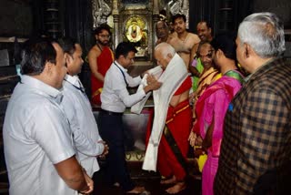rss chief mohan bhagwat visited ambabai during his visit to kolhapur
