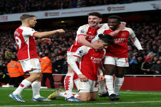 Mikel Arteta's team moved back to the top of the table on Sunday after a 2-0 win against Brighton and Liverpool's draw. Third-place Aston Villa may well be a surprise challenger if it can continue its outstanding early-season form after moving level on points with second-place Liverpool and one behind Arsenal while West Ham beat Wolves 3-0 at London Stadium.