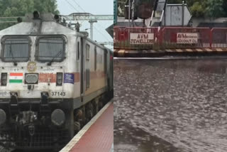 Train services to Kerala canceled  heavy rains in Tamil Nadu  trains including Vandebharat have been cancelled  heavy rain in South Tamil Nadu  വന്ദേഭാരത് ഉൾപ്പെടെയുള്ള ട്രെയിനുകൾ റദ്ദാക്കി  തമിഴ്‌നാട്ടിൽ കനത്ത മഴ തുടരുന്നു  കേരളത്തിലേക്കുള്ള യാത്രയ്‌ക്ക്‌ തടസം  Train services canceled in Tamil Nadu  Train services to Kerala have been cancelled  തമിഴ്‌നാട്ടിൽ കനത്ത മഴ  cancellation of trains services to kerala