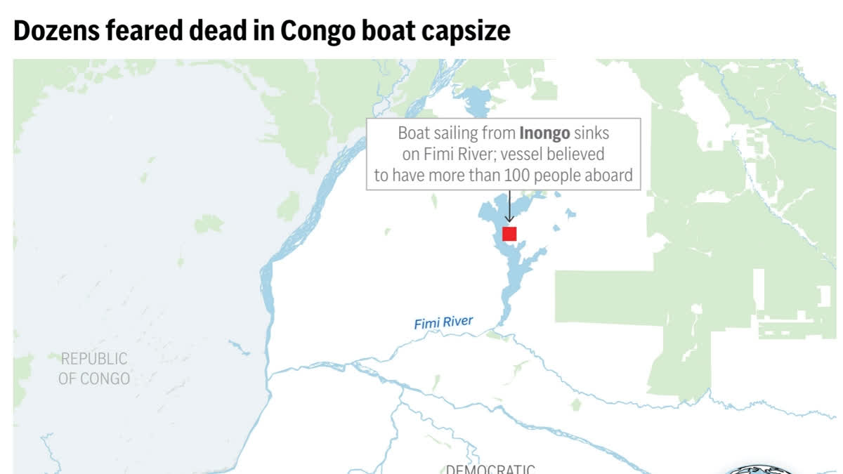 A vessel believed to be overcrowded capsized as it made its way along the Fimi River, the latest such tragedy to strike Congo.